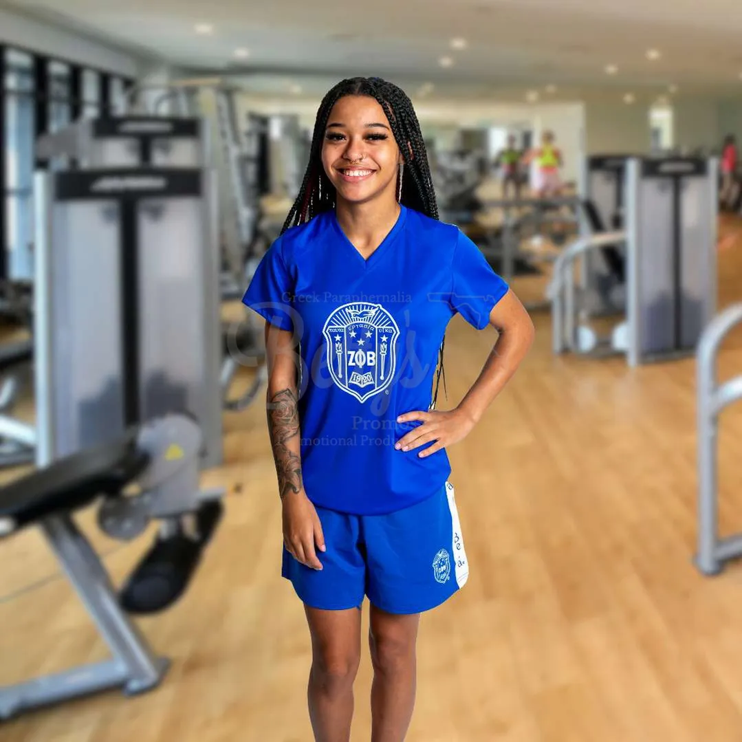 Zeta Phi Beta ΖΦΒ Shield Performance Moisture Wicking Screen Printed Workout T-Shirt