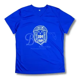 Zeta Phi Beta ΖΦΒ Shield Performance Moisture Wicking Screen Printed Workout T-Shirt